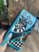 Load image into Gallery viewer, Turq Rocker Large Zippered Wallet
