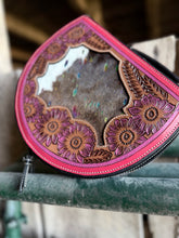 Load image into Gallery viewer, Pink Sunflower Cowhide Jewelry Case
