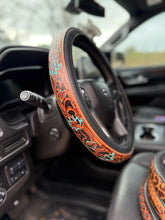 Load image into Gallery viewer, Turquoise Aztec Steering Wheel Cover
