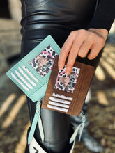 Load image into Gallery viewer, Floral Turquoise Mini Wallet
