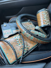 Load image into Gallery viewer, Floral Blossom Tooled Leather Car Accessories Bundle 15” Standard
