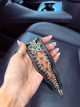 Load image into Gallery viewer, Floral Turquoise Tool Keychain
