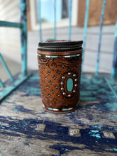 Load image into Gallery viewer, Western Turquoise Tooled Sunglass Case
