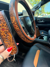 Load image into Gallery viewer, High Country Tooled Leather Car Accessories Bundle 15” Standard

