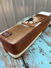 Load image into Gallery viewer, Sunflower Cowhide Hot Iron Travel Case
