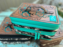 Load image into Gallery viewer, Turquoise Double Decker Cosmetic Case
