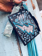 Load image into Gallery viewer, Lighting Bolt Turquoise Mini Wallet
