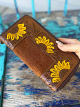 Load image into Gallery viewer, Sunflower Large Zippered Wallet
