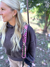 Load image into Gallery viewer, Pink Lighting Bolt Leather Carry Strap
