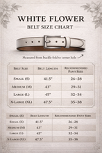 Load image into Gallery viewer, White Floral Tooled Belt
