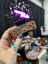 Load image into Gallery viewer, Turq. Floral Medium Claw Clip
