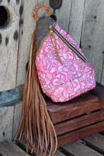 Load image into Gallery viewer, Pink Roses and LV Black Sling Body Bag
