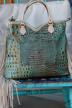 Load image into Gallery viewer, Blonde Turquoise Croc Dutton Double Braid
