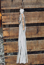 Load image into Gallery viewer, White Beaded Tassel Clip
