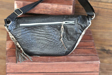 Load image into Gallery viewer, Black Croc Bum Bag
