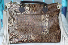 Load image into Gallery viewer, Brown Croc and Roses Kindall With Handles
