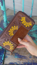 Load and play video in Gallery viewer, Sunflower Large Zippered Wallet
