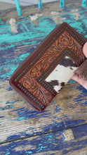 Load and play video in Gallery viewer, Turquoise Dot Large Zippered Wallet
