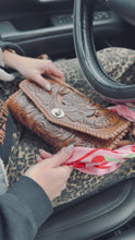 Load and play video in Gallery viewer, Western Floral Tooled Clutch – Wristlet + Crossbody
