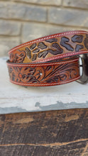 Load and play video in Gallery viewer, Leopard Floral Tooled Belt
