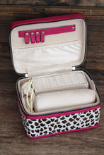 Load image into Gallery viewer, Brown Leopard Double Decker Medium Jewelry Case
