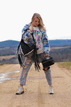 Load image into Gallery viewer, Black and Silver Feathers Charolene Convertible
