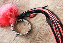 Load image into Gallery viewer, Mauve and Black LV Bolt Bangle Cowgirl Keychain
