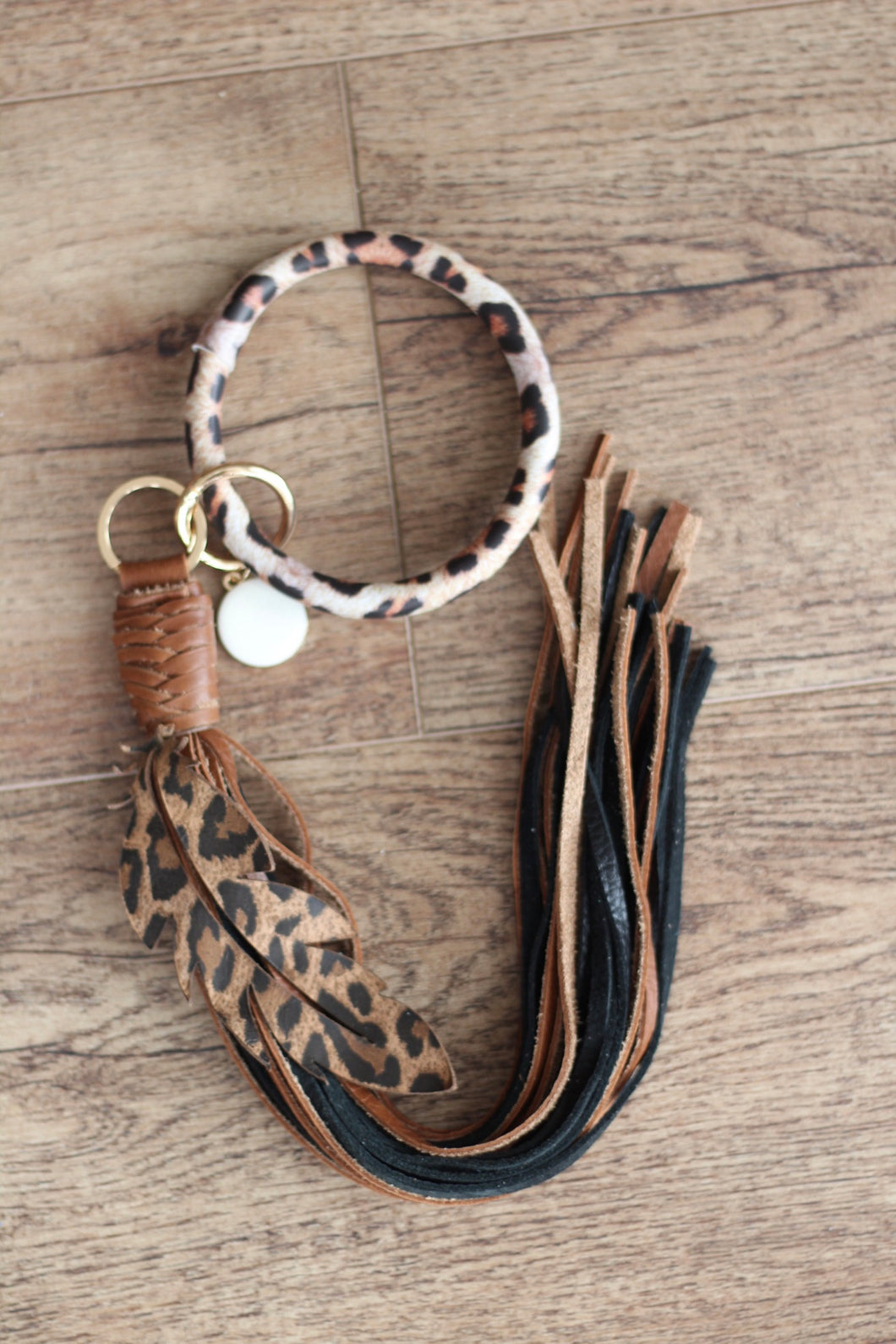 Leopard Feather Bangle Keychain
