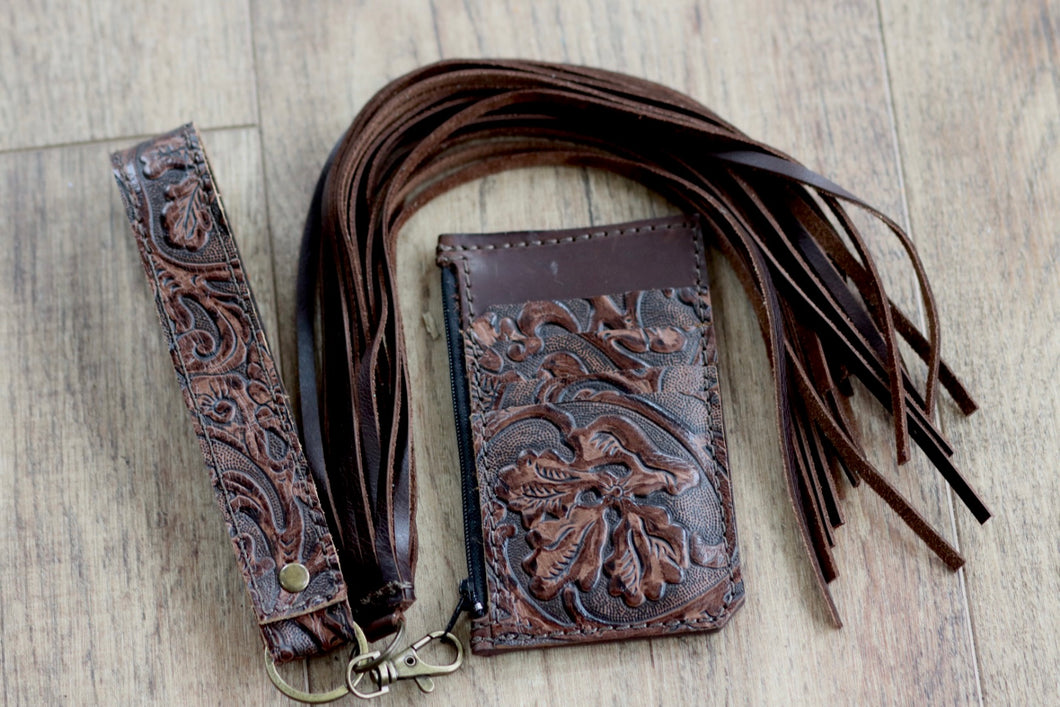 Chocolate Cowboy Tool Long Cardholder Wristlet