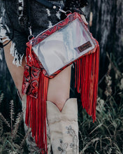 Load image into Gallery viewer, Red Laredo Clear Stadium Bag  Maybelle

