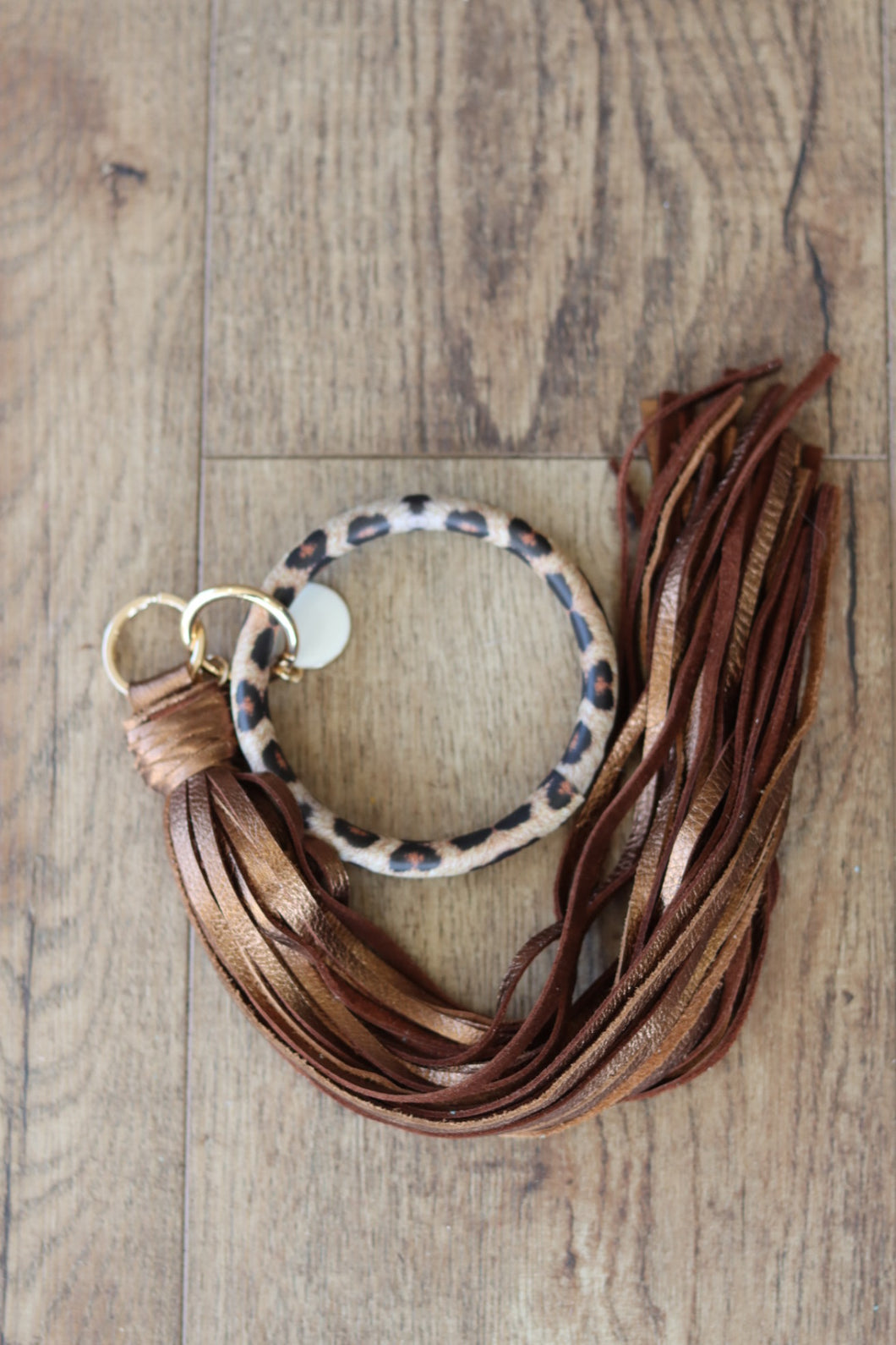 Copper and Leopard Bangle Keychain