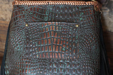 Load image into Gallery viewer, Copper Metallic with Turquoise Croc Dutton
