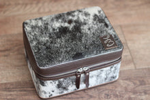 Load image into Gallery viewer, Salt and Pepper Brown Double Decker Medium Jewelry Case
