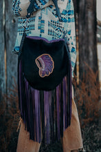 Load image into Gallery viewer, Large Purple Headdress  Hobo Style Bag
