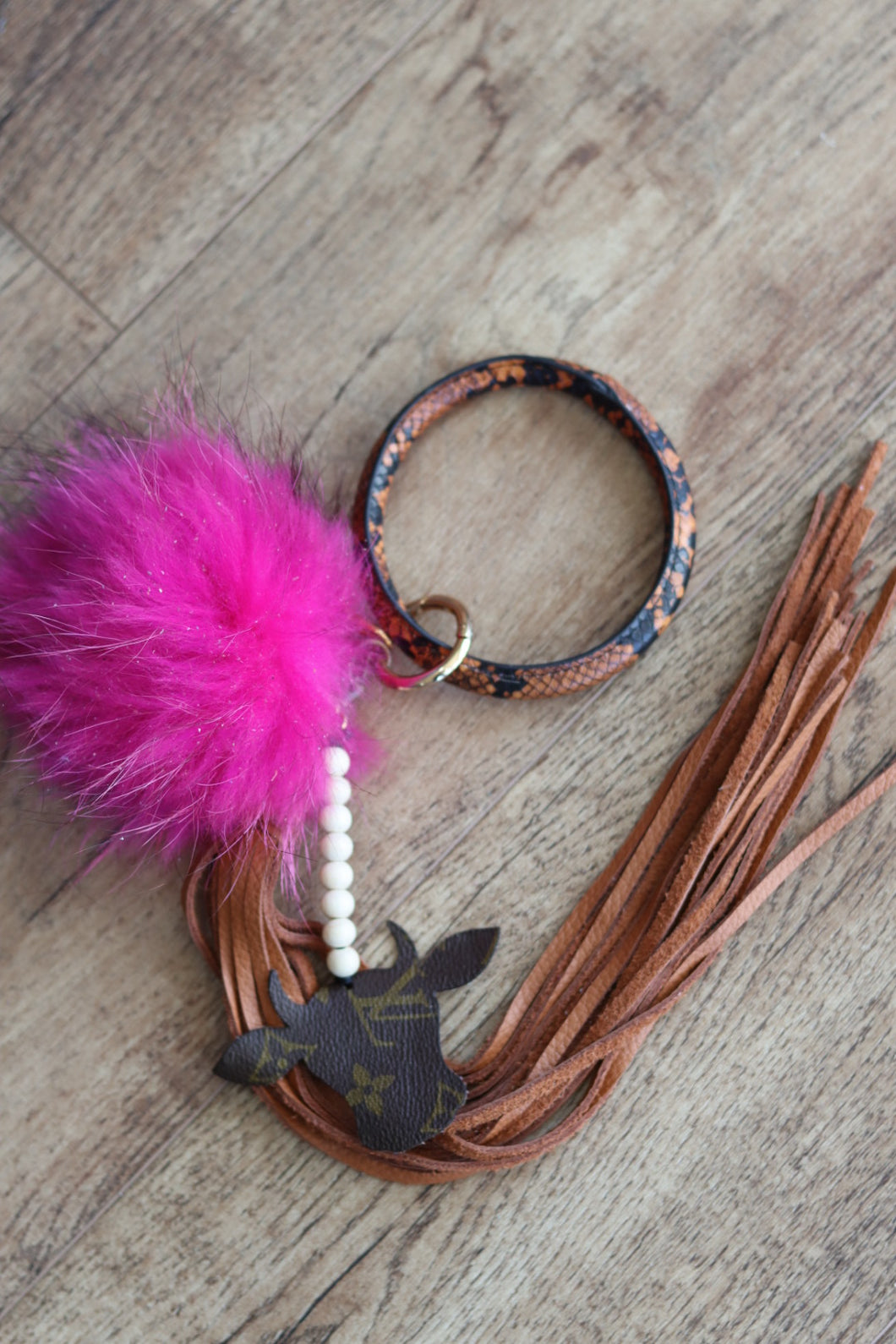 Leopard and Copper Bangle Keychain