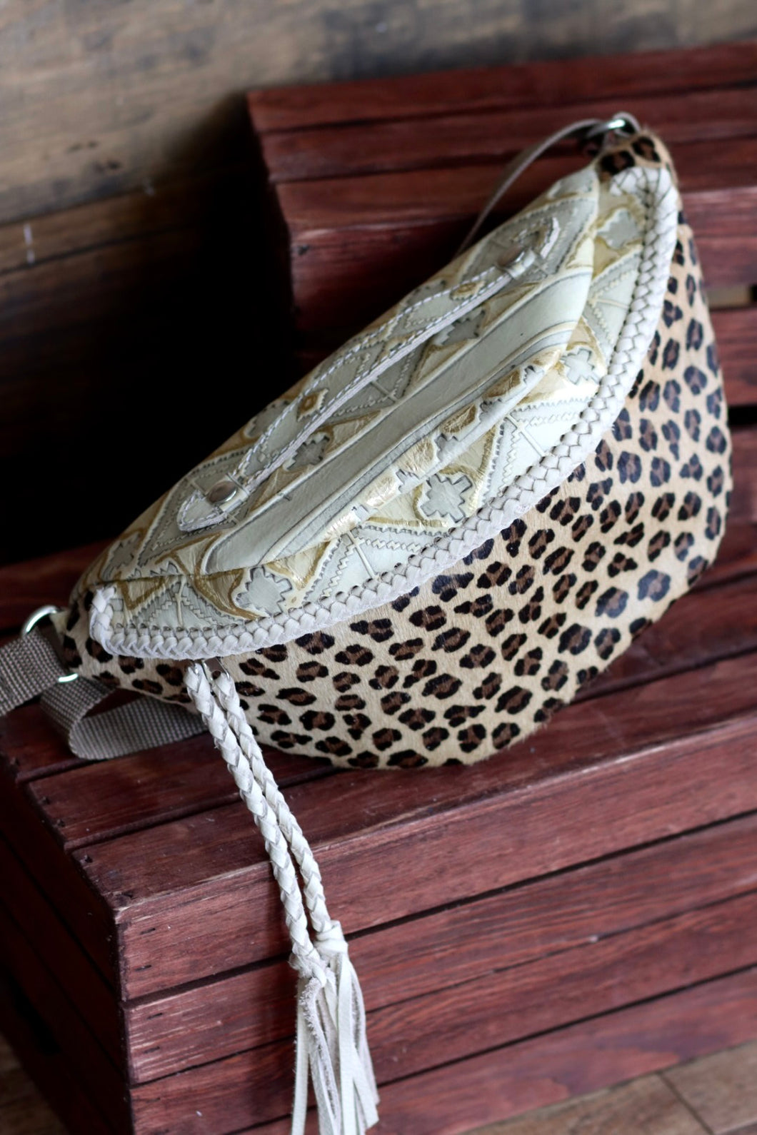 Leopard and White Navajo Bum Bag