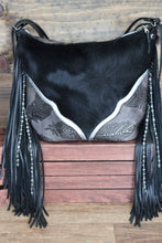Load image into Gallery viewer, Black and Silver Feathers Charolene Convertible
