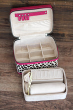 Load image into Gallery viewer, Pink blk/white Double Decker Medium Jewelry Case
