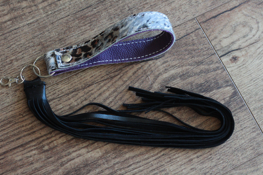 Paper Italy Leopard Purple Fringe Cowgirl Keychain