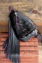 Load image into Gallery viewer, Black and Deep Purple Sling Body Bag
