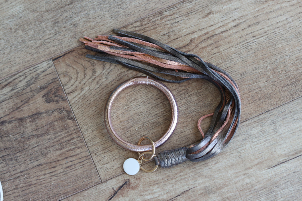 Pewter and Pink Bangle Keychain