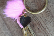Load image into Gallery viewer, Heart LV Repurposed Bangle Keychain
