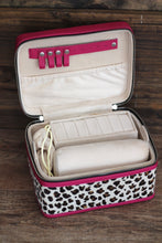 Load image into Gallery viewer, Purple Leopard  Double Decker Medium Jewelry Case
