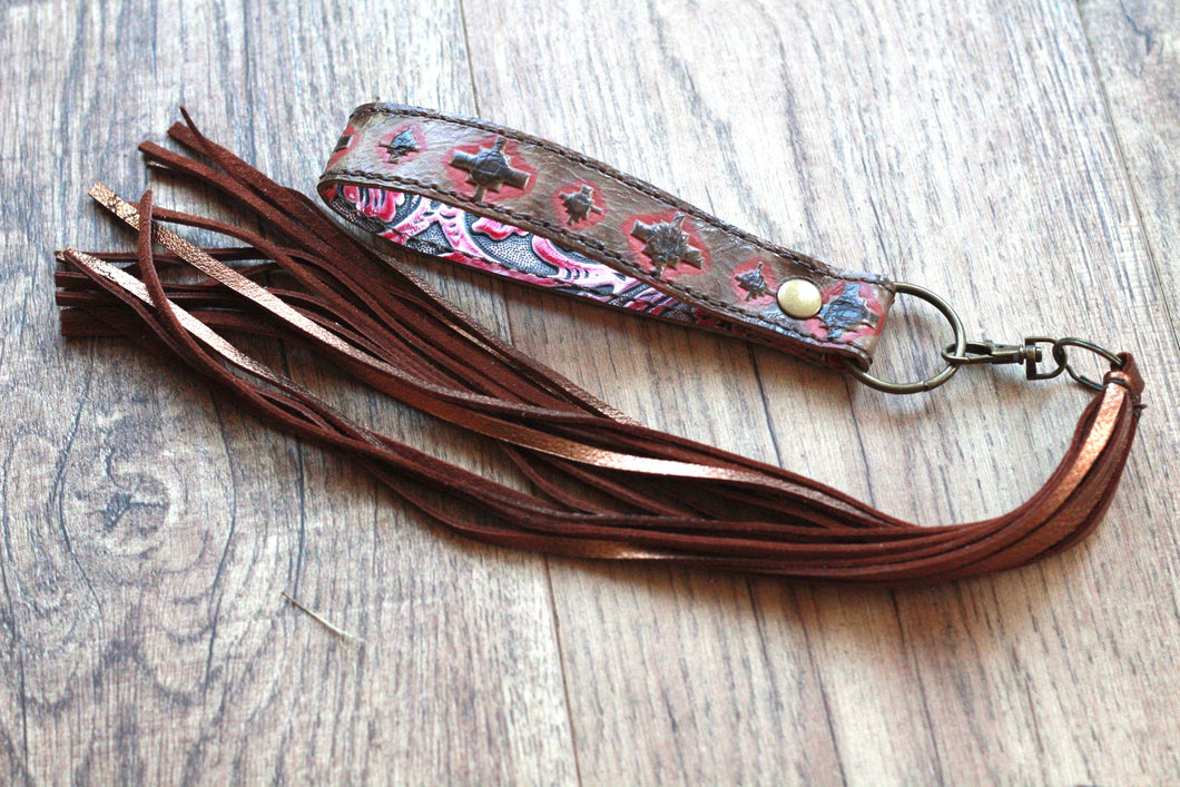 Navajo and pink cowboy tool Cowgirl Keychain