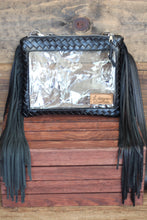 Load image into Gallery viewer, Black basket Weave Clear Stadium Bag  Maybelle
