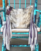 Load image into Gallery viewer, Grey Brindle with White and purple fringe
