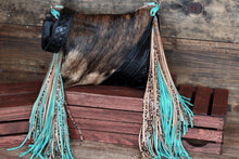Load image into Gallery viewer, Black Navajo and Turquoise/Leopard Reba
