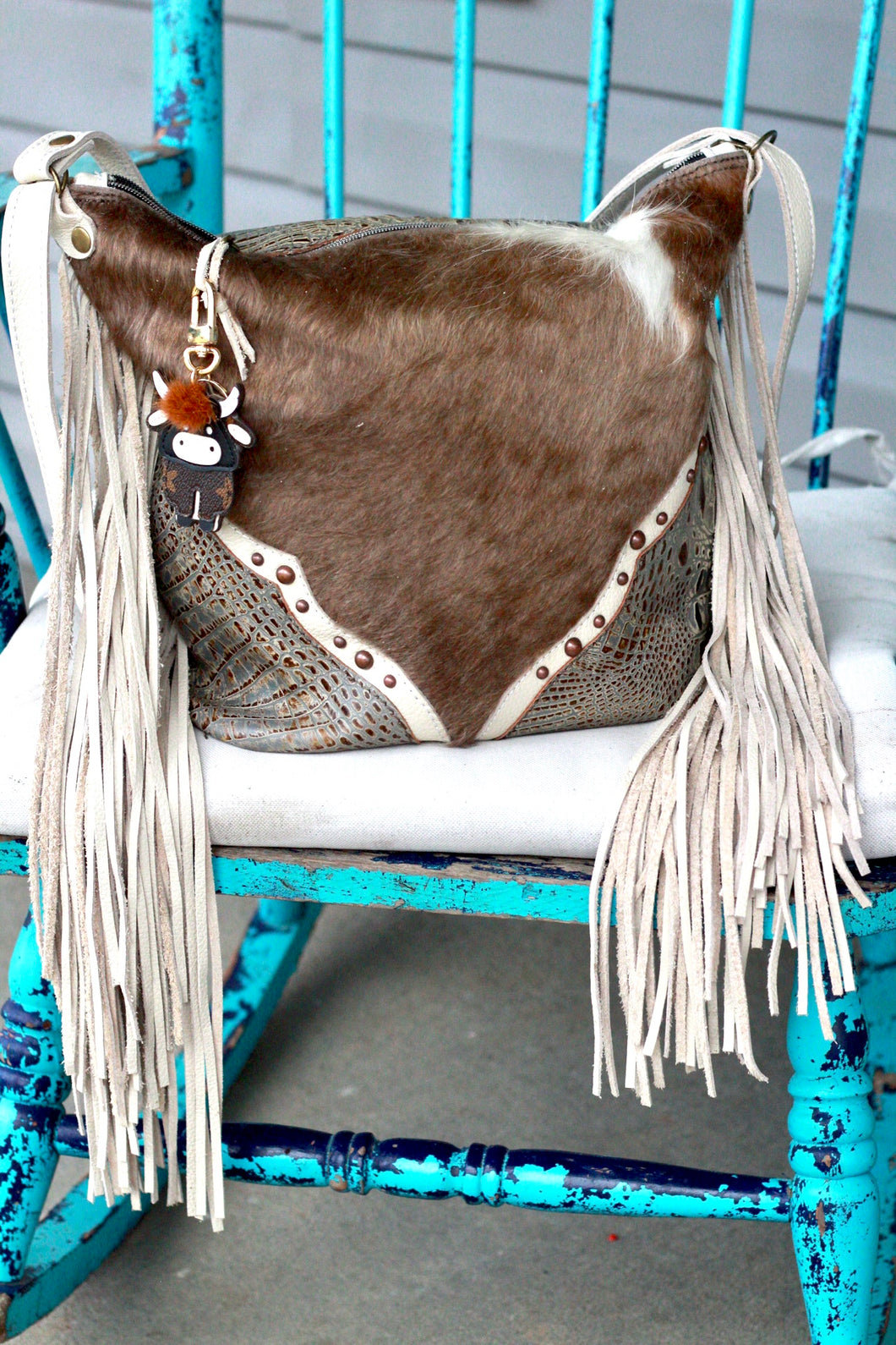 Wavy Cowhide Croc Charolene Convertible
