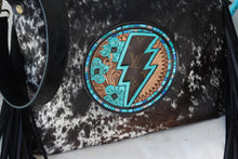Load image into Gallery viewer, Hand Tooled Turquoise Lighting Bolt Kindall
