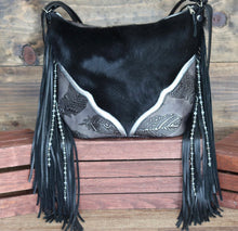 Load image into Gallery viewer, Black and Silver Feathers Charolene Convertible
